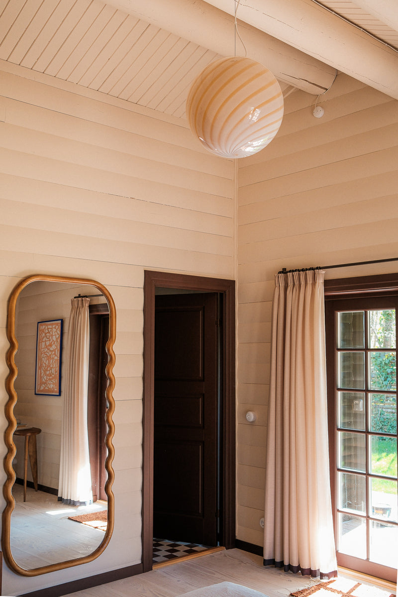 Large Murano Candy pendant caramel cream swirl D:40 cm