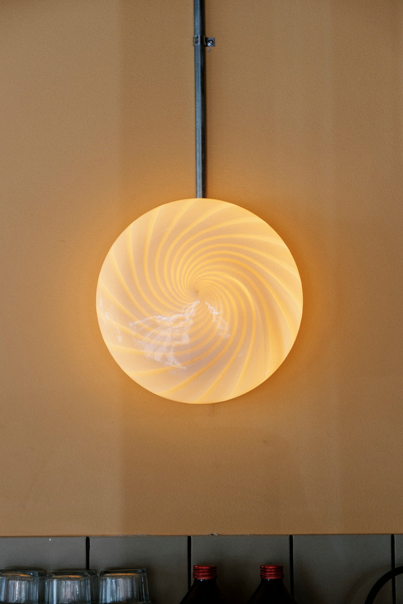 Murano Candy plafond jaune swirl D:30 cm