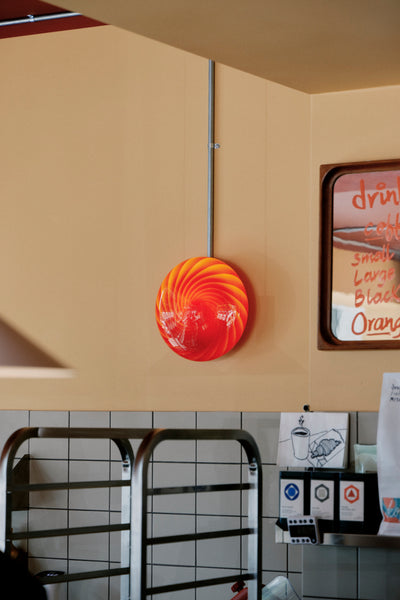 Murano Candy flush mount red swirl D: 30 cm