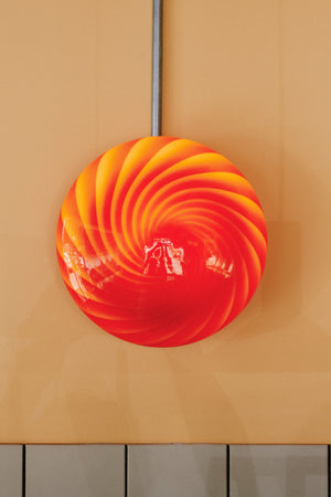 Murano Candy plafond djup röd swirl D:30 cm