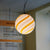 Murano Candy pendel gul/lyseröd swirl D:20 cm