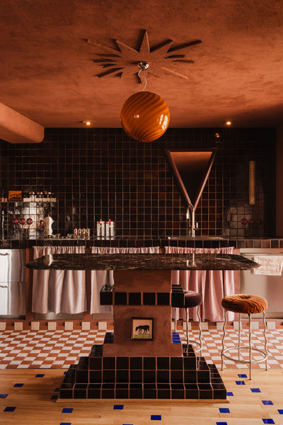 Stor Murano Candy pendel orange rav swirl D:40 cm