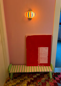 Murano Candy wall lamp green stripes 21x15cm