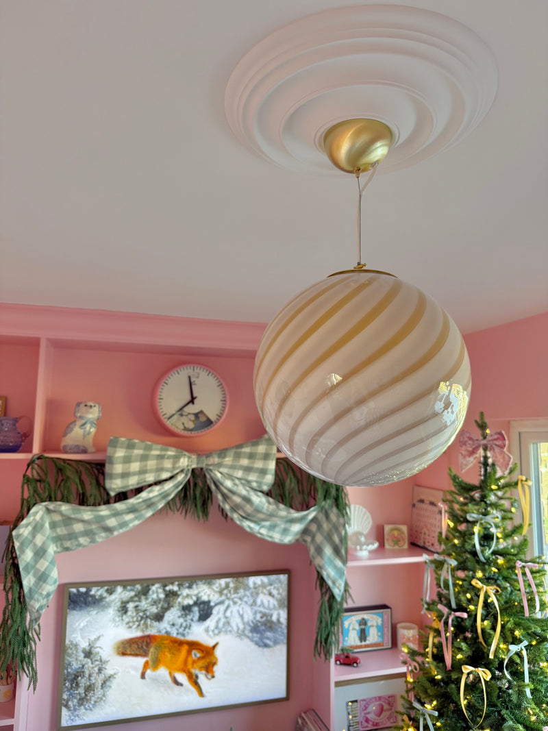 Murano Candy pendant caramel cream swirl D:30 cm