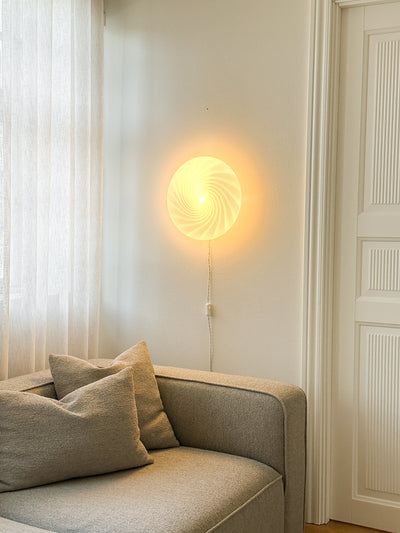 Large Murano Candy ceiling light white swirl D:40 cm