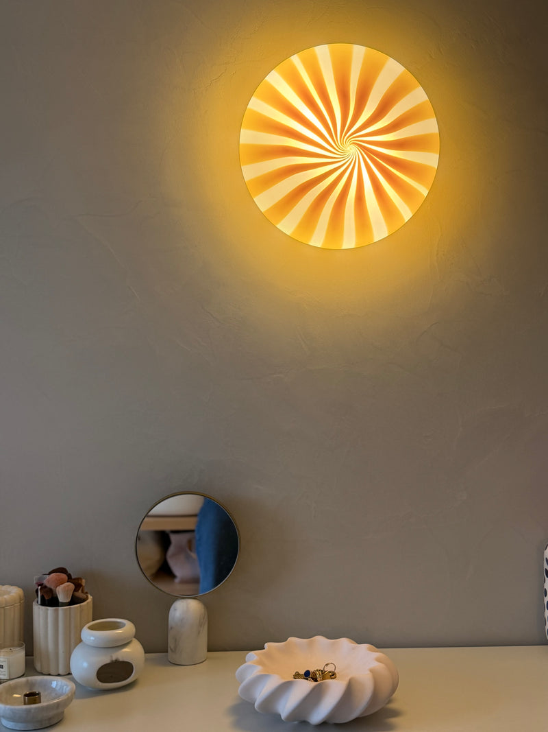 Stor Murano suspension Candy plafond jaune/blanc à rayures D:40 cm