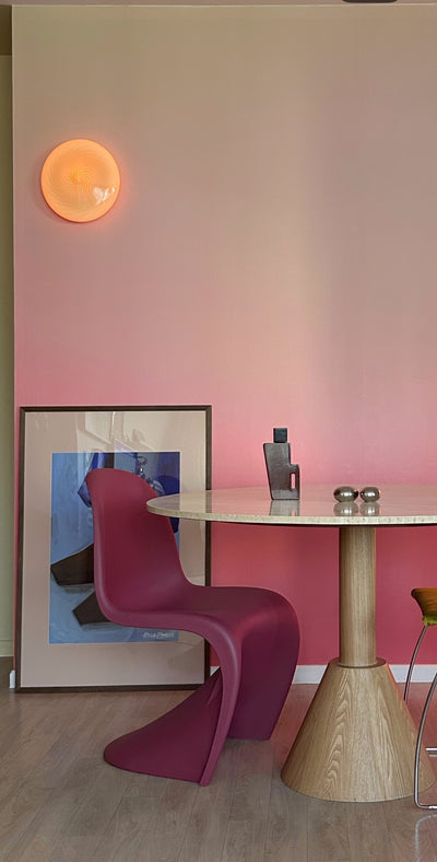 Murano Candy plafond gul swirl D:30 cm