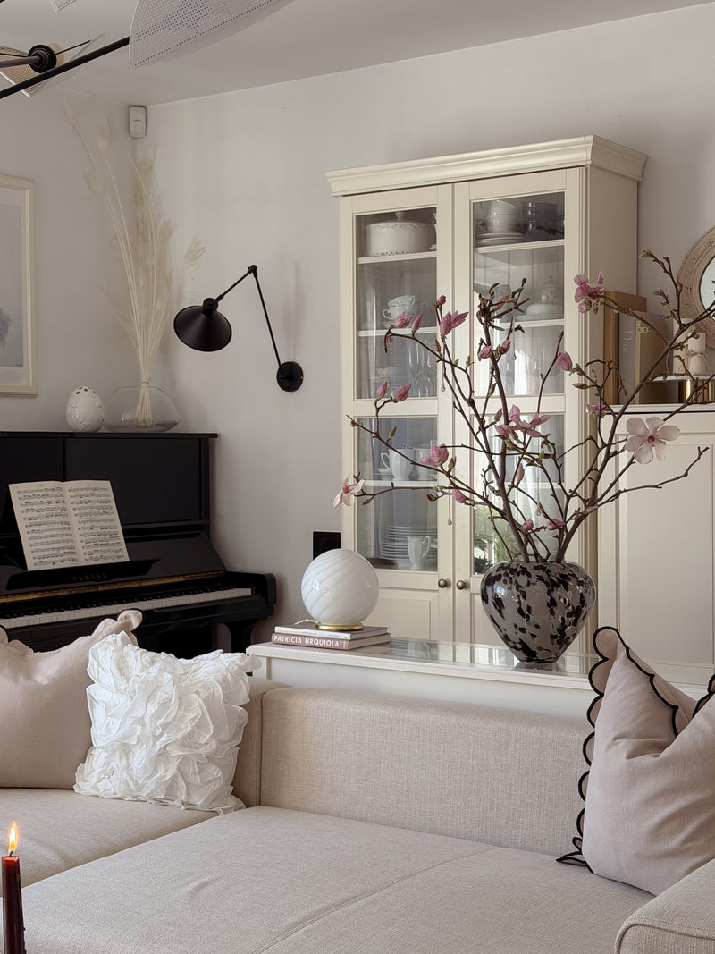 Murano Candy table lamp white swirl D:20 cm