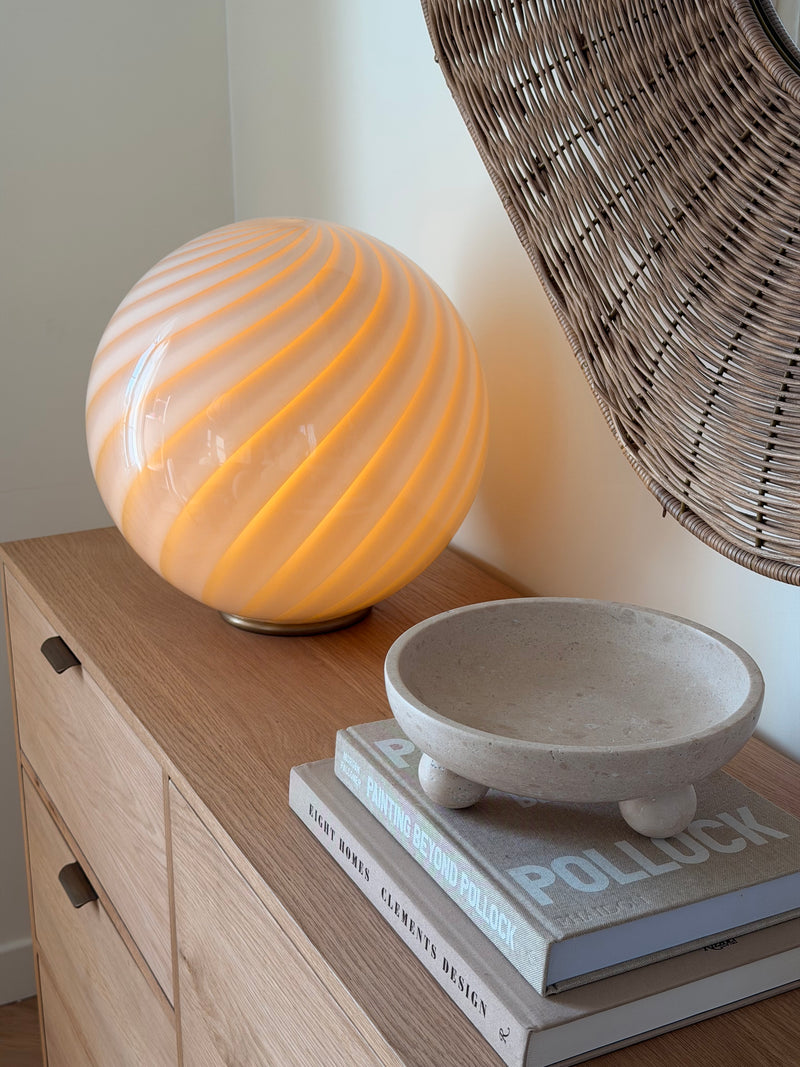 Murano Candy lampa podłogowa kremowa karmelowa swirl Ø:40 cm