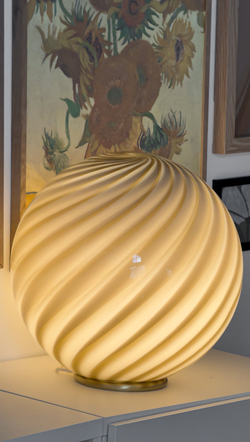 Murano Candy floor lamp gray brown swirl D:40 cm