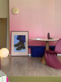 Stor Murano Candy plafond gul/hvide striber D:40 cm [archive]