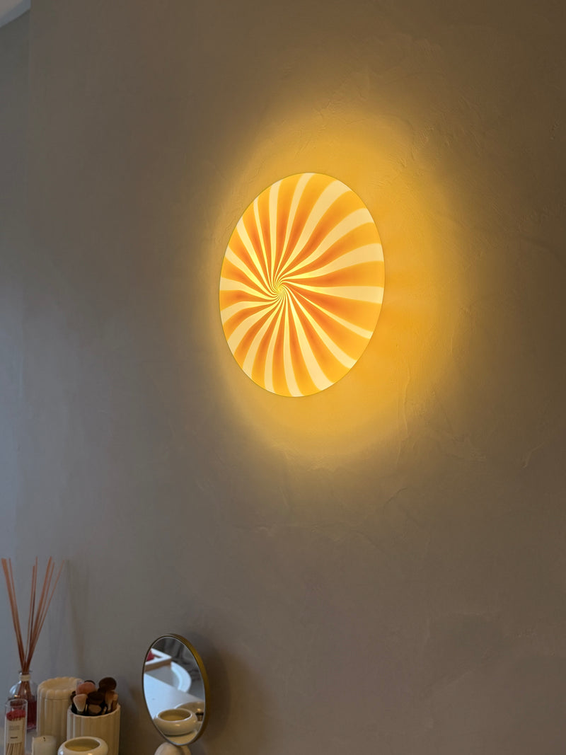 Stor Murano suspension Candy plafond jaune/blanc à rayures D:40 cm