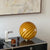 Murano Candy bordslampa rav orange swirl D:30 cm