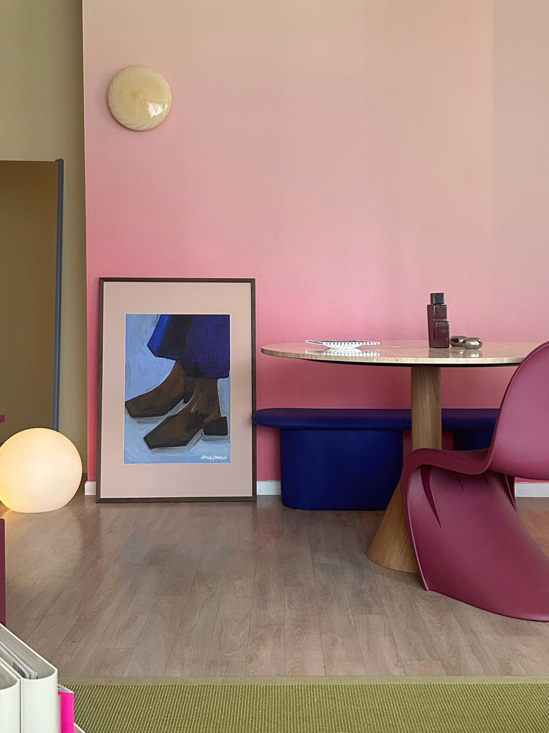 Murano Candy plafond gul swirl D:30 cm