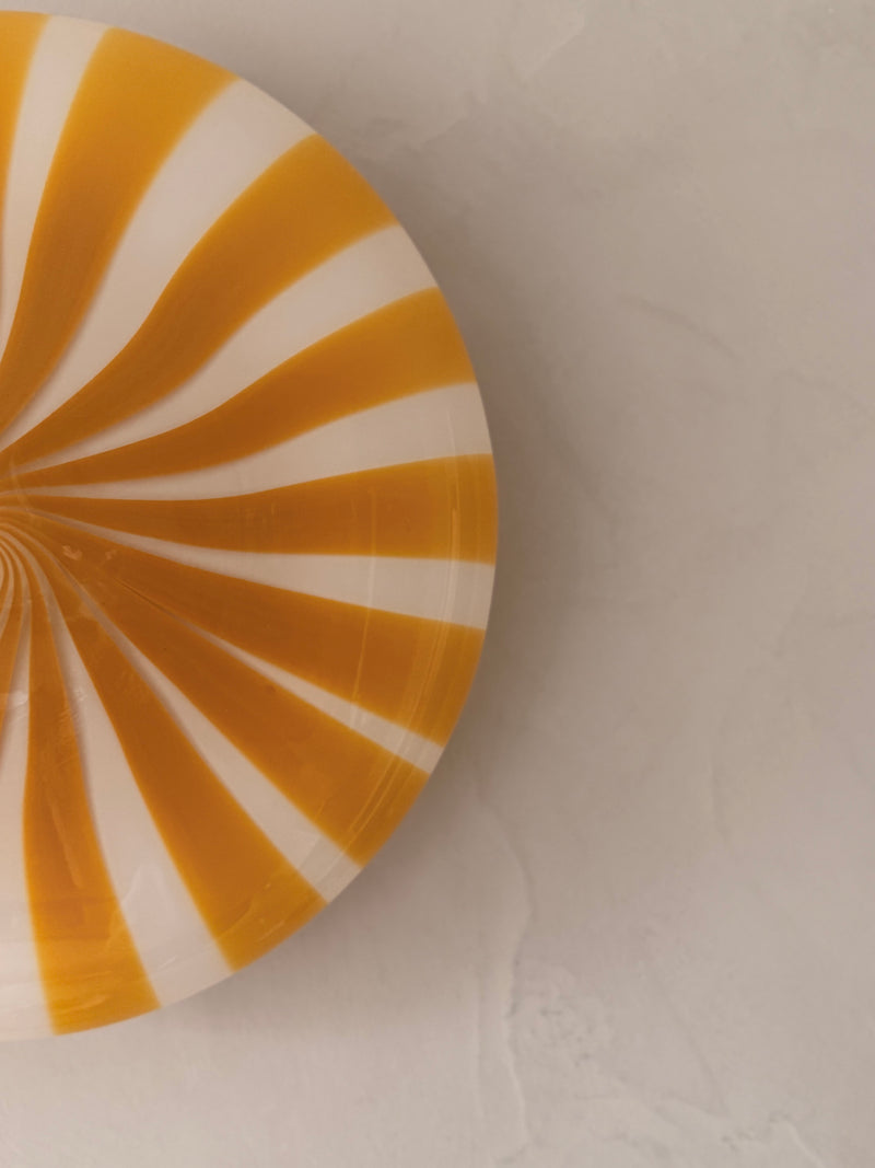 Stor Murano suspension Candy plafond jaune/blanc à rayures D:40 cm