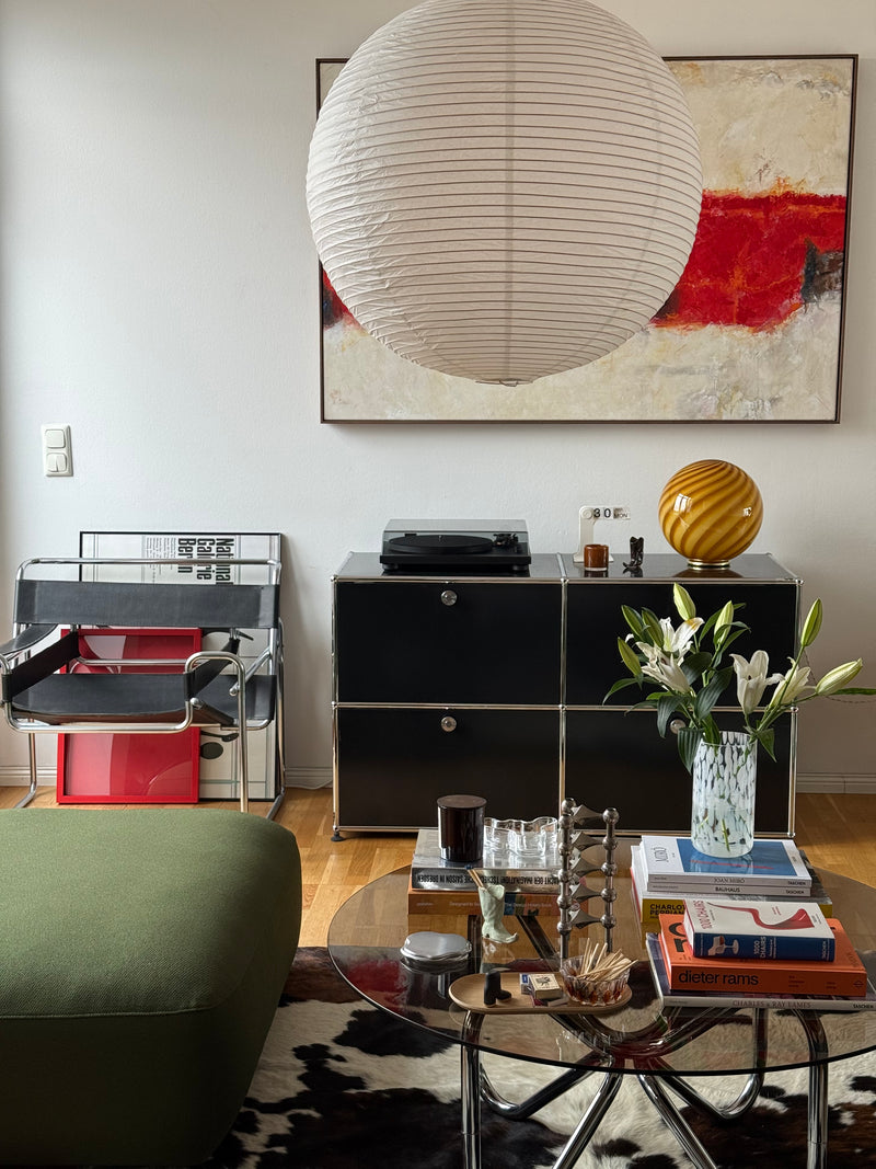 Murano Candy table lamp amber orange swirl D:30 cm