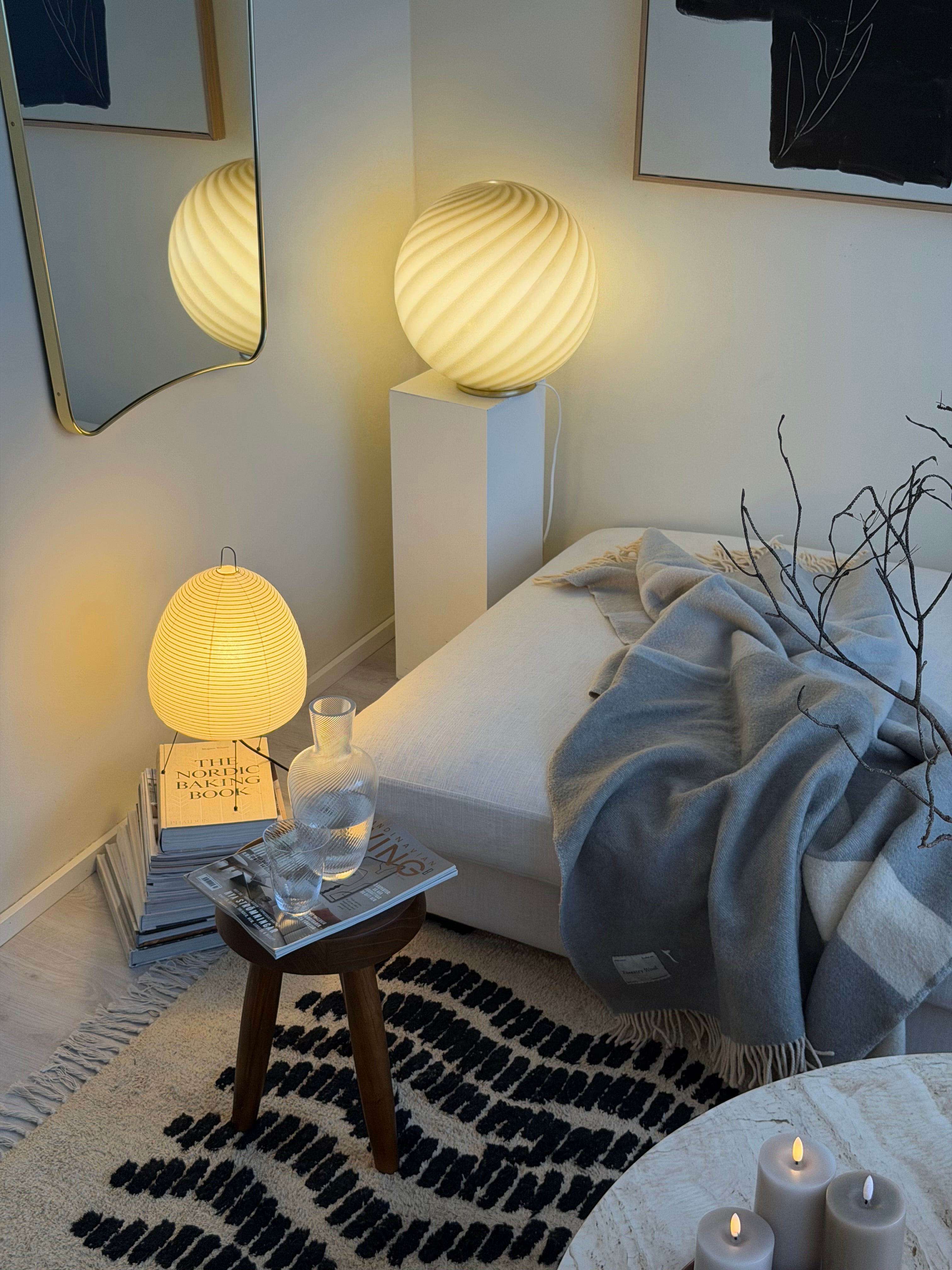 Murano Candy vloerlamp grijs bruin swirl D:40 cm