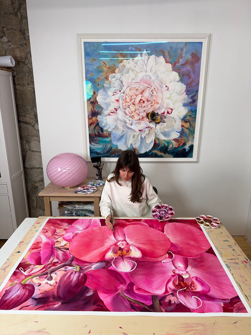 Murano Candy oval floor lamp bubble gum swirl D:40 cm