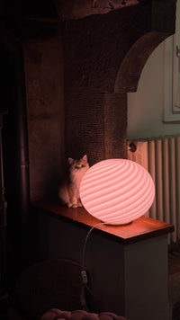 Murano Candy wall lamp yellow swirl 21x15cm