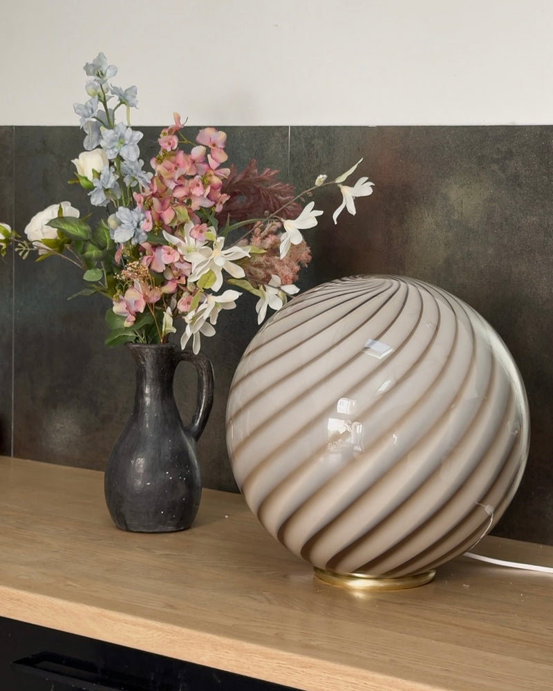 Murano Candy floor lamp gray brown swirl D:40 cm