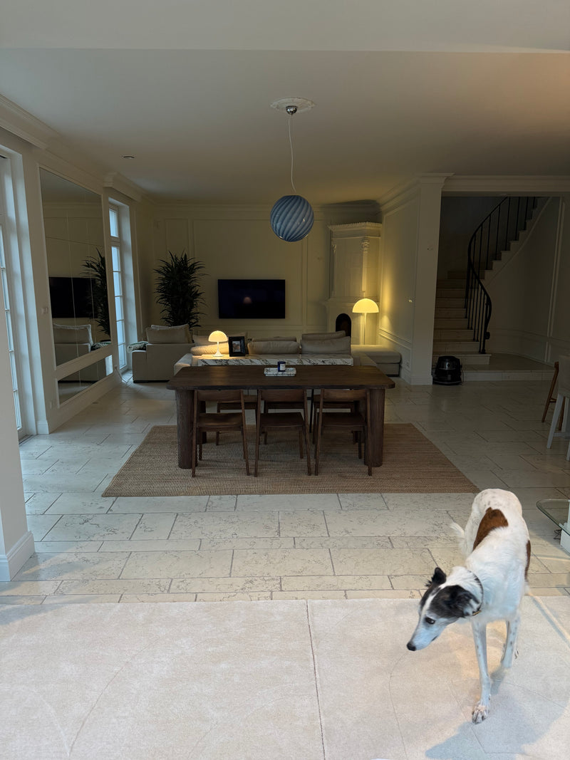 Stor Murano Candy-pendel blå swirl D:40 cm