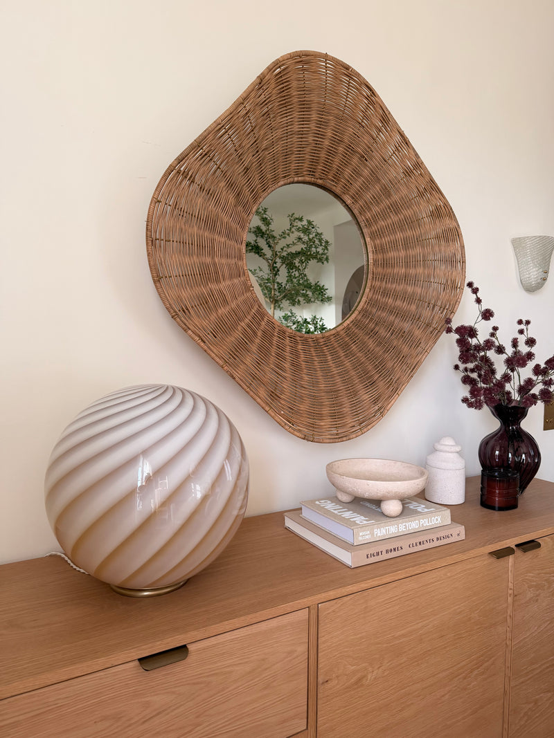 Murano Candy lampa podłogowa kremowa karmelowa swirl Ø:40 cm