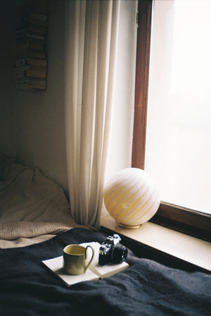 Murano Candy tafellamp crème karamel swirl D:30 cm