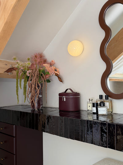 Murano Candy wall lamp white swirl D:14 cm