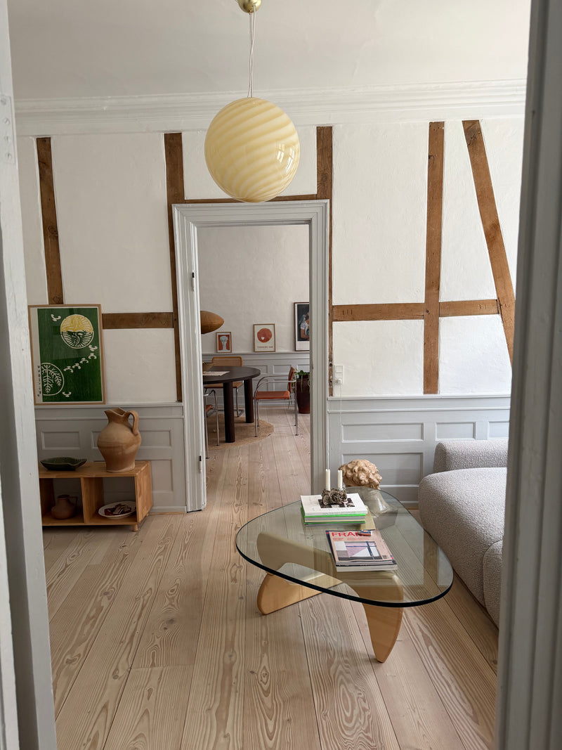 Large Murano Candy pendant yellow swirl D:40 cm