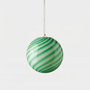 Murano Candy pendel groen/wit swirl D:30 cm