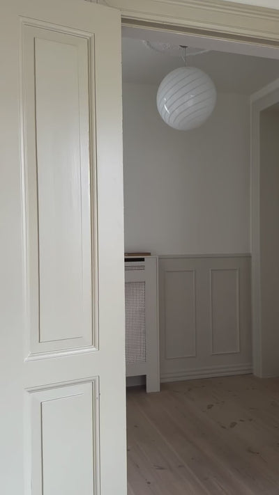 Large Murano round white swirl lamp pendant D: 40 cm