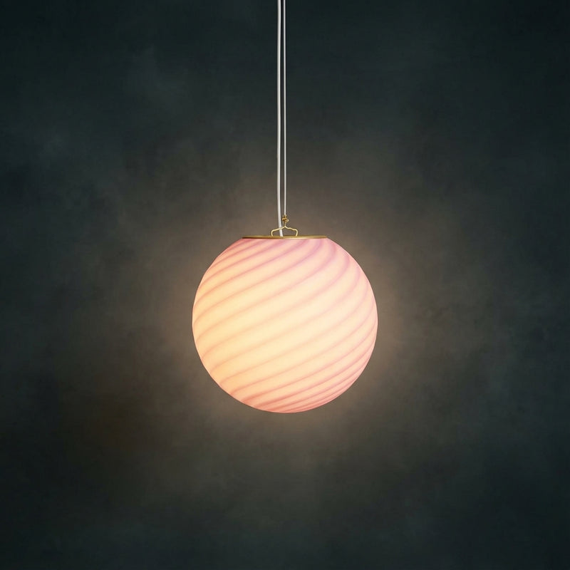 Murano Candy pendel bubble gum rosa D:20 cm med lys