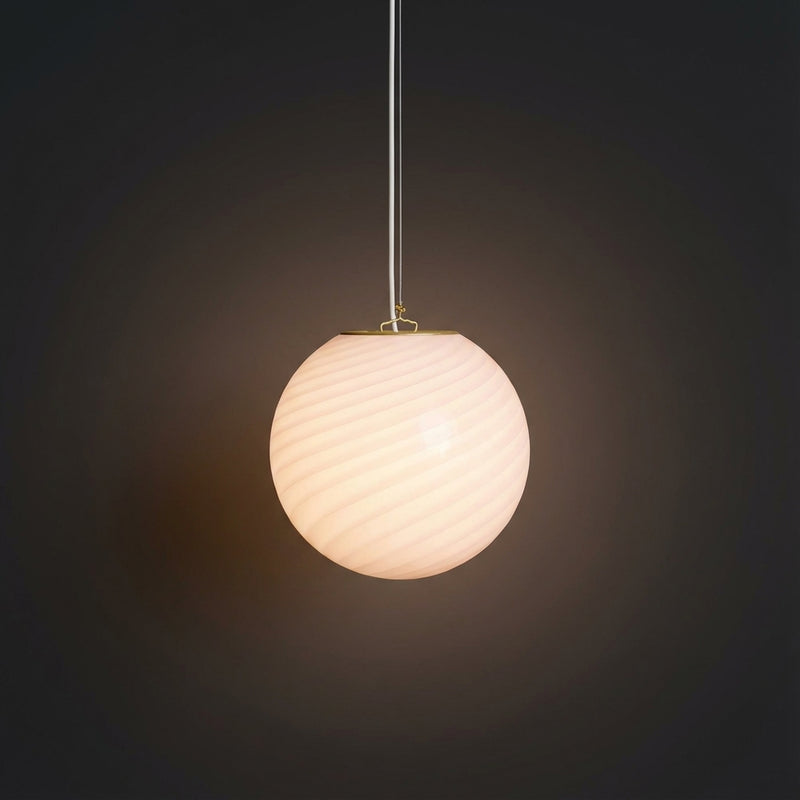 Murano Wisząca lampa Candy miękki różowy swirl Śr.20 cm med lys