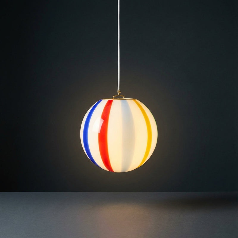 Murano Candy Beach Ball pendel D:20 cm med lys