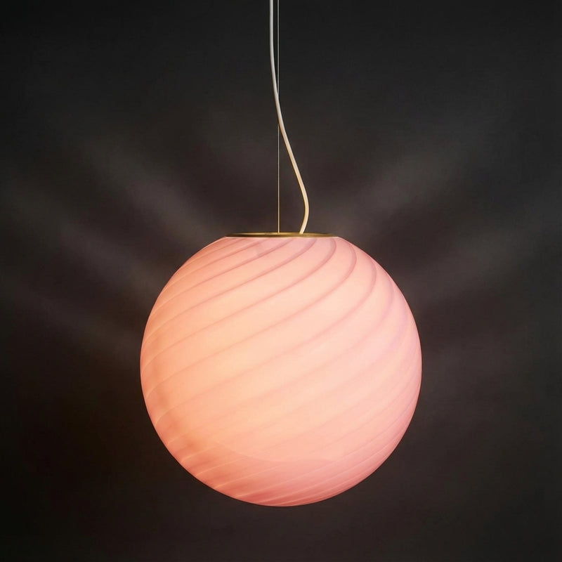 Stor Murano Candy lampa wisząca bubble gum różowa Śr. 40 cm med lys