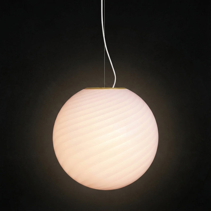 Stor Murano Candy lampa wisząca miękki różowy swirl Śr:40 cm med lys