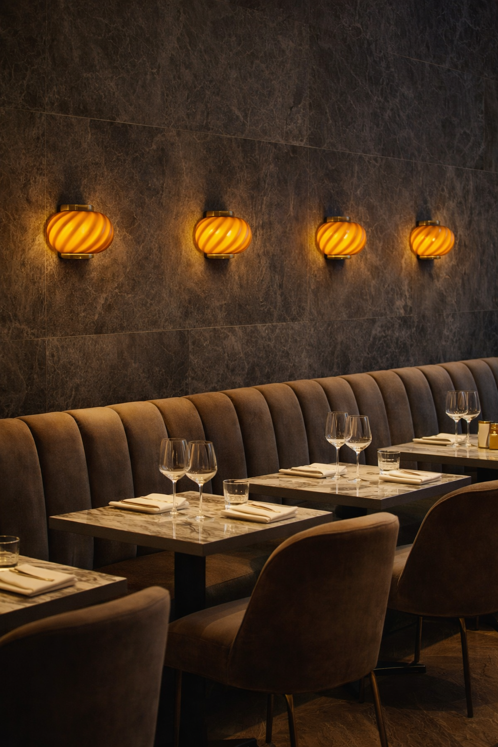 Murano Candy vägglampa orange bärnsten swirl 21x15cm